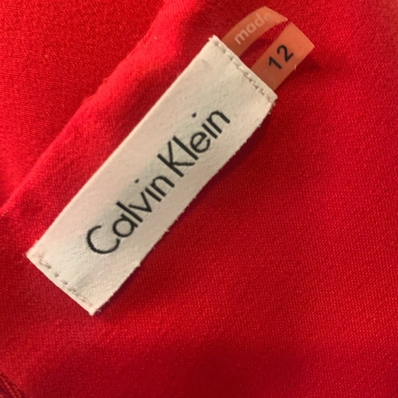 Calvin Klein red slim belted dress, size 12 - Picture 2 of 7